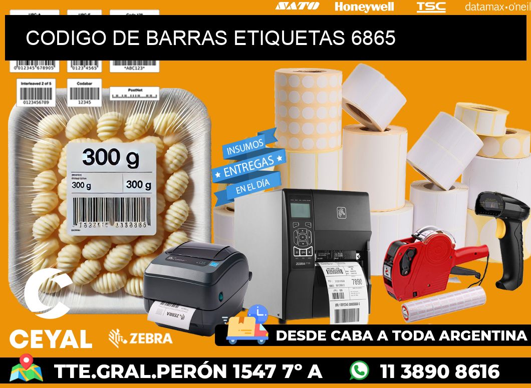 CODIGO DE BARRAS ETIQUETAS 6865