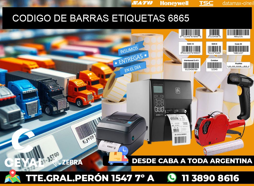 CODIGO DE BARRAS ETIQUETAS 6865