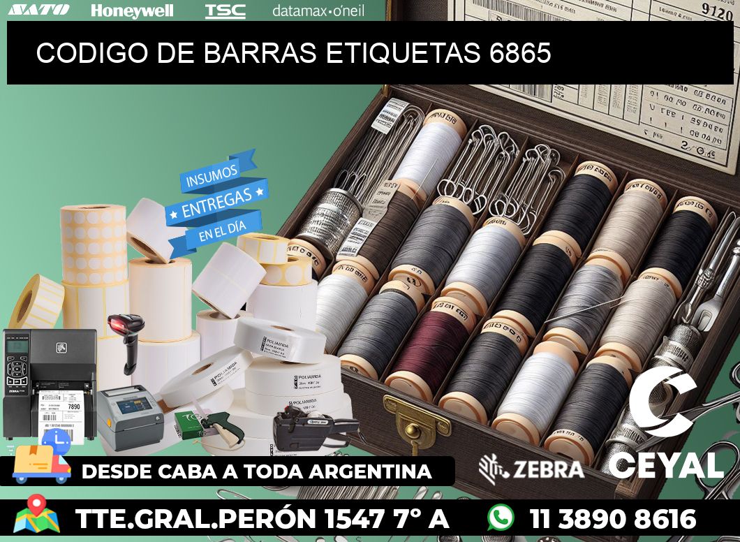 CODIGO DE BARRAS ETIQUETAS 6865