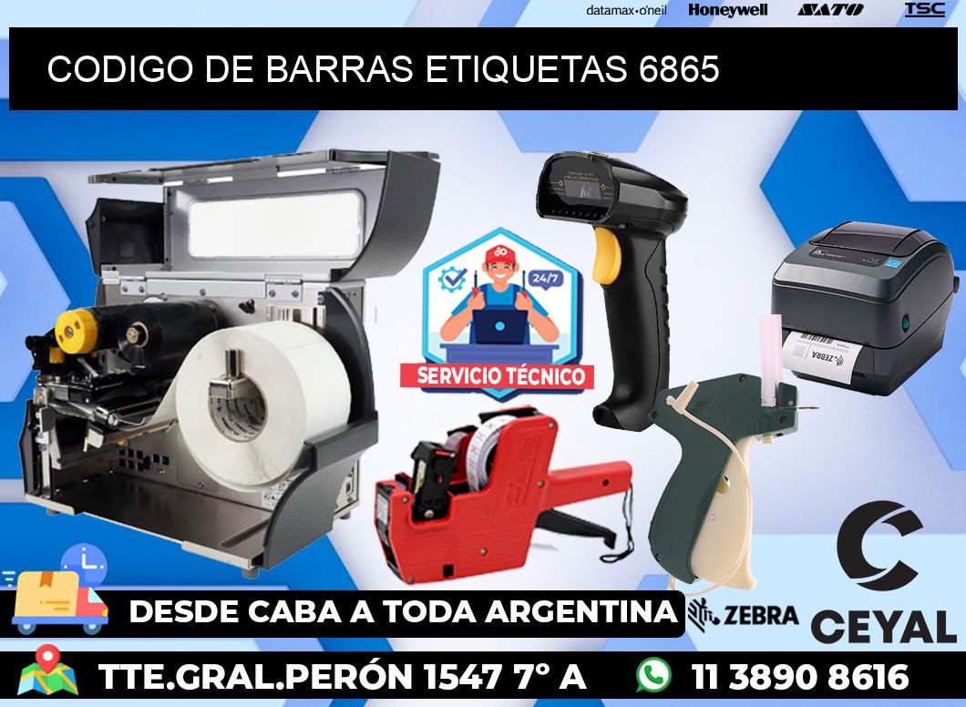 CODIGO DE BARRAS ETIQUETAS 6865