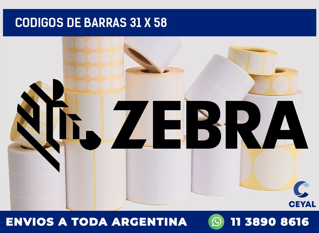 CODIGOS DE BARRAS 31 x 58