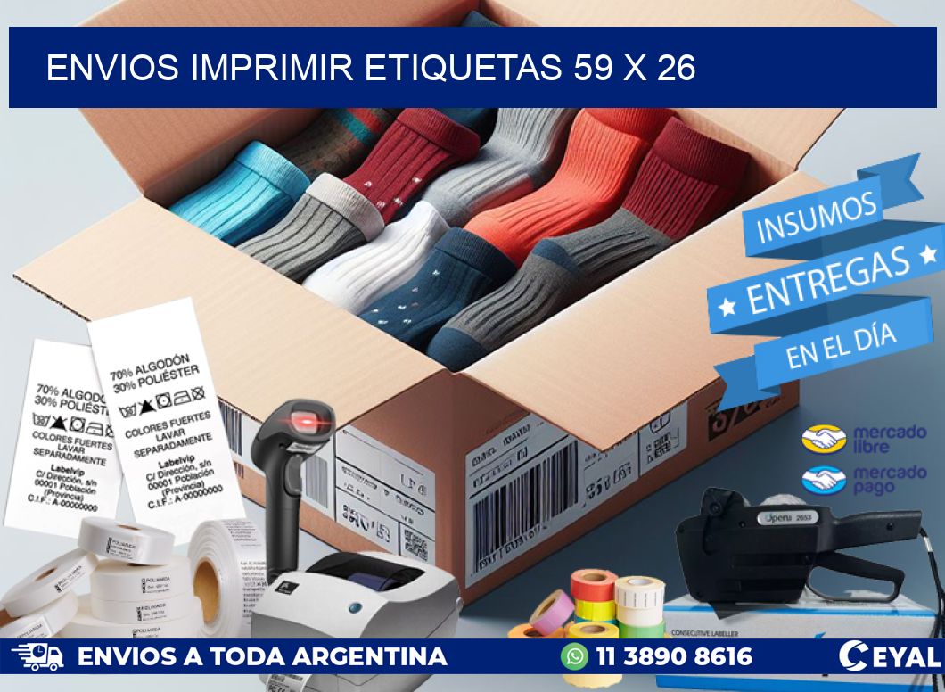 ENVIOS IMPRIMIR ETIQUETAS 59 x 26