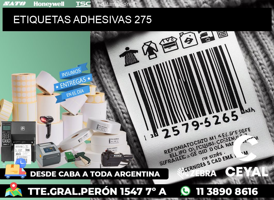 ETIQUETAS ADHESIVAS 275