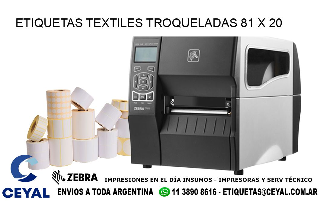 ETIQUETAS TEXTILES TROQUELADAS 81 x 20