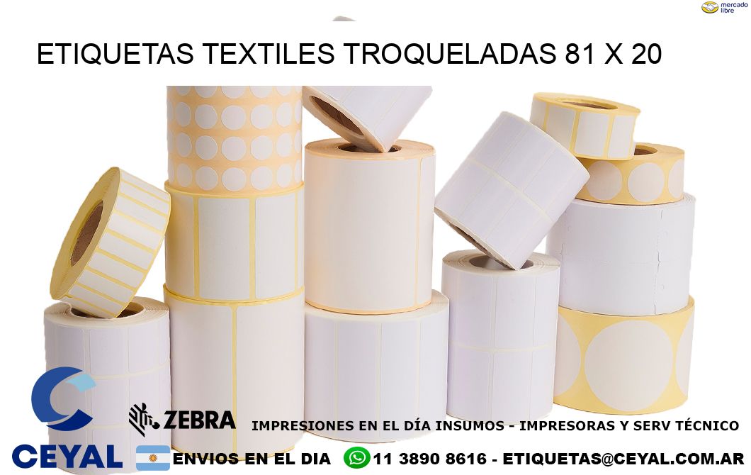 ETIQUETAS TEXTILES TROQUELADAS 81 x 20