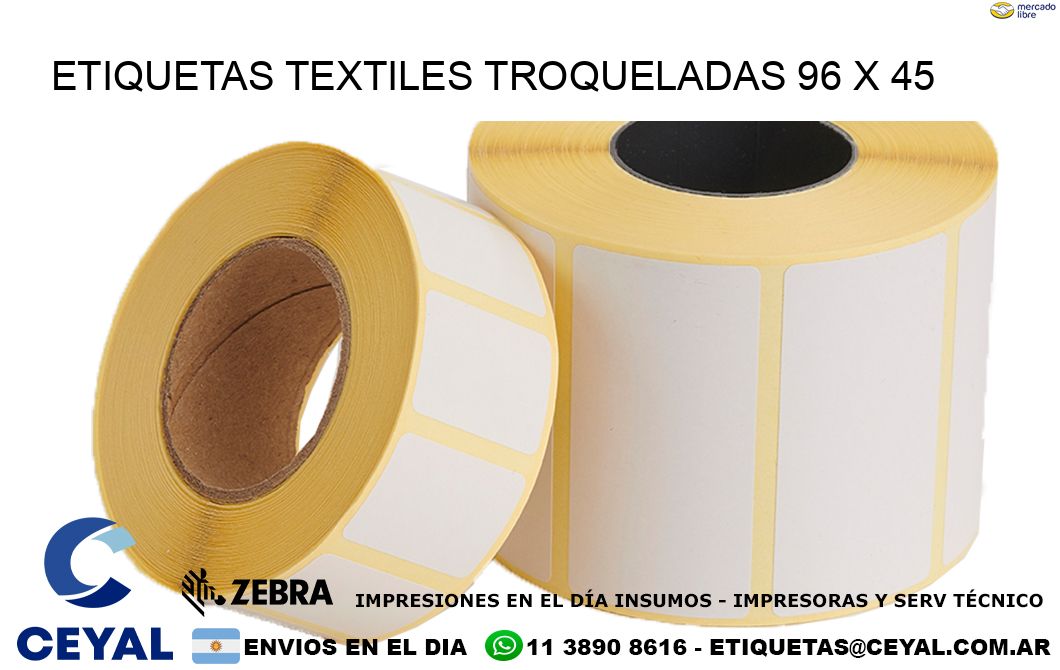 ETIQUETAS TEXTILES TROQUELADAS 96 x 45