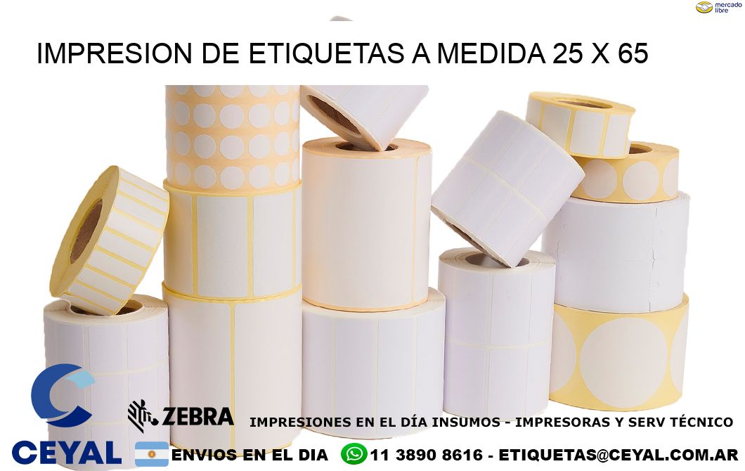 IMPRESION DE ETIQUETAS A MEDIDA 25 x 65