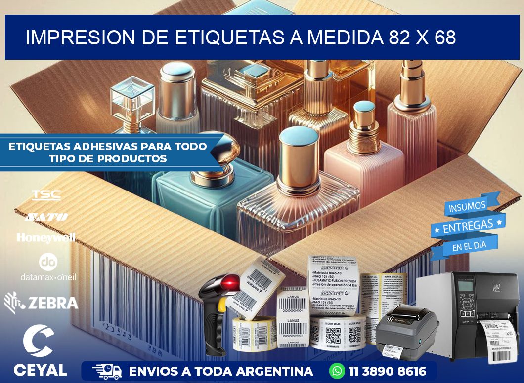 IMPRESION DE ETIQUETAS A MEDIDA 82 x 68