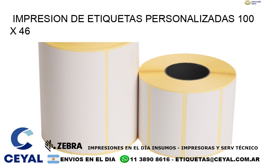 IMPRESION DE ETIQUETAS PERSONALIZADAS 100 x 46