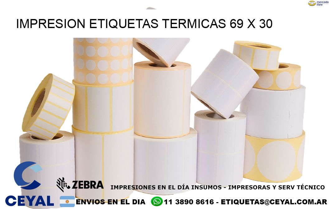 IMPRESION ETIQUETAS TERMICAS 69 x 30