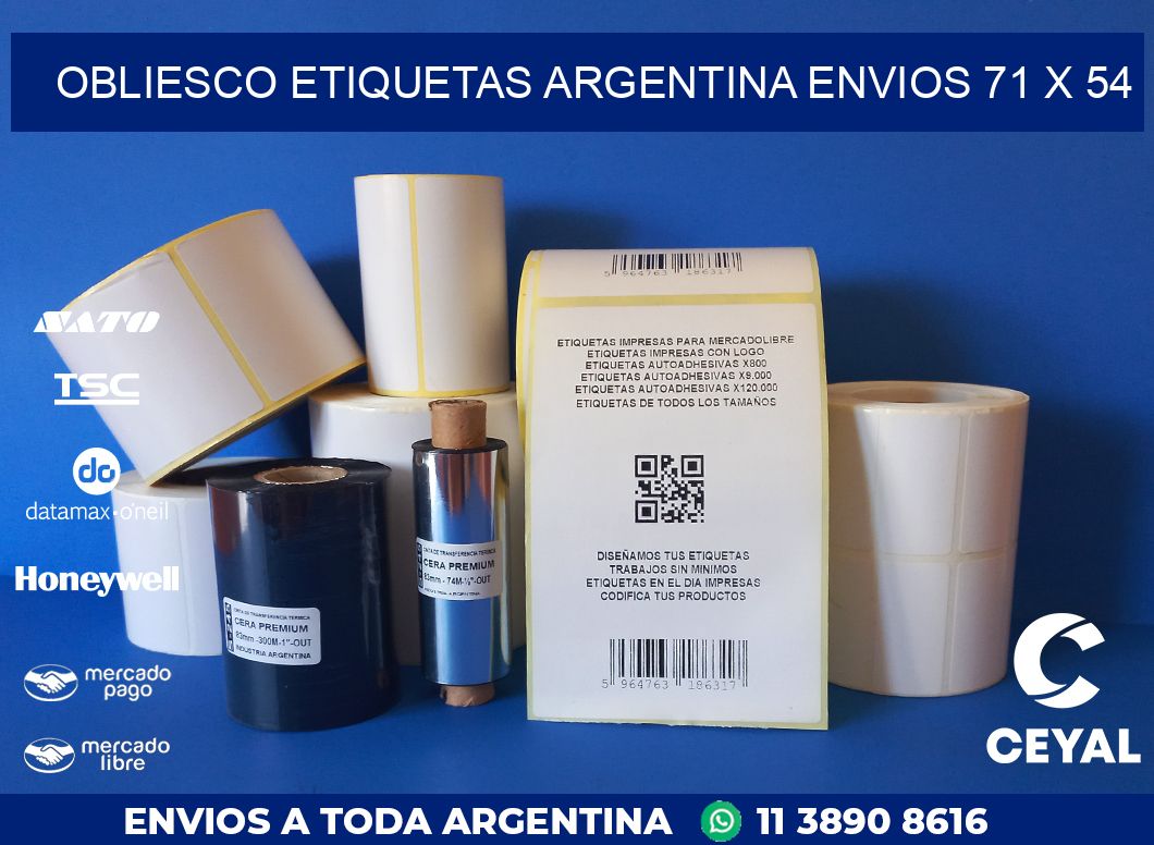 OBLIESCO ETIQUETAS ARGENTINA ENVIOS 71 x 54