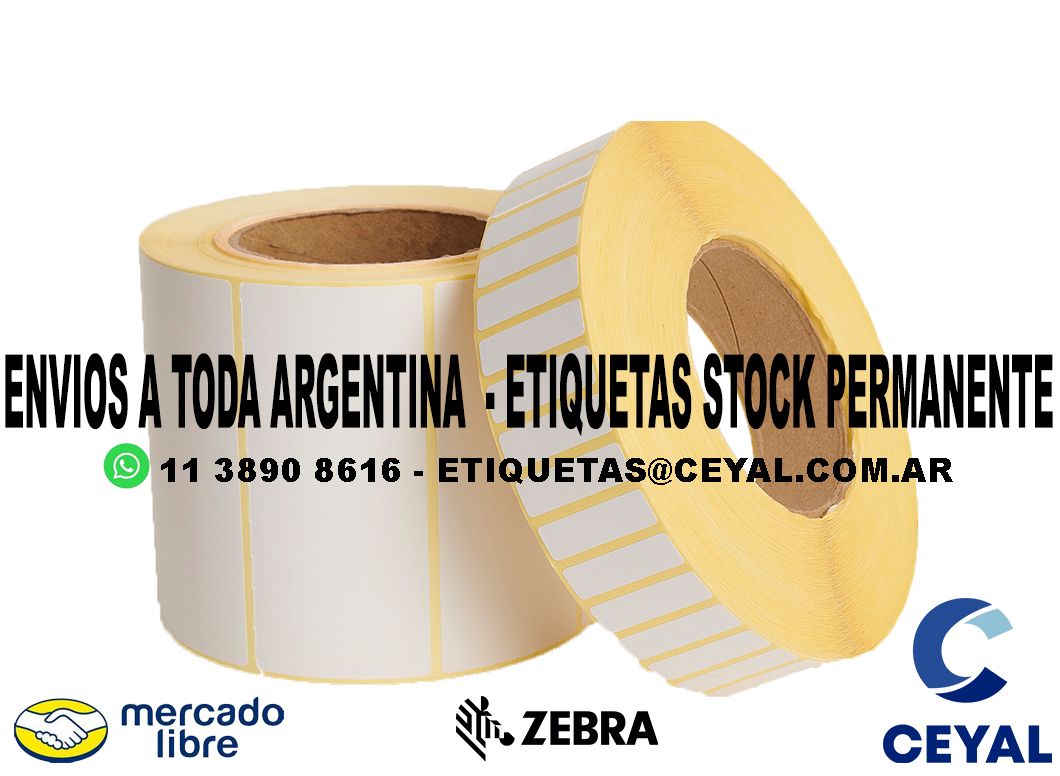 25 CAJAS DE ETIQUETAS  98 x 27 X 2500 UNIDADES