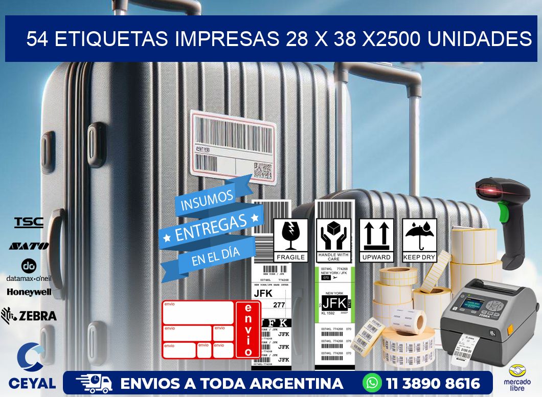 54 ETIQUETAS IMPRESAS 28 x 38 X2500 UNIDADES