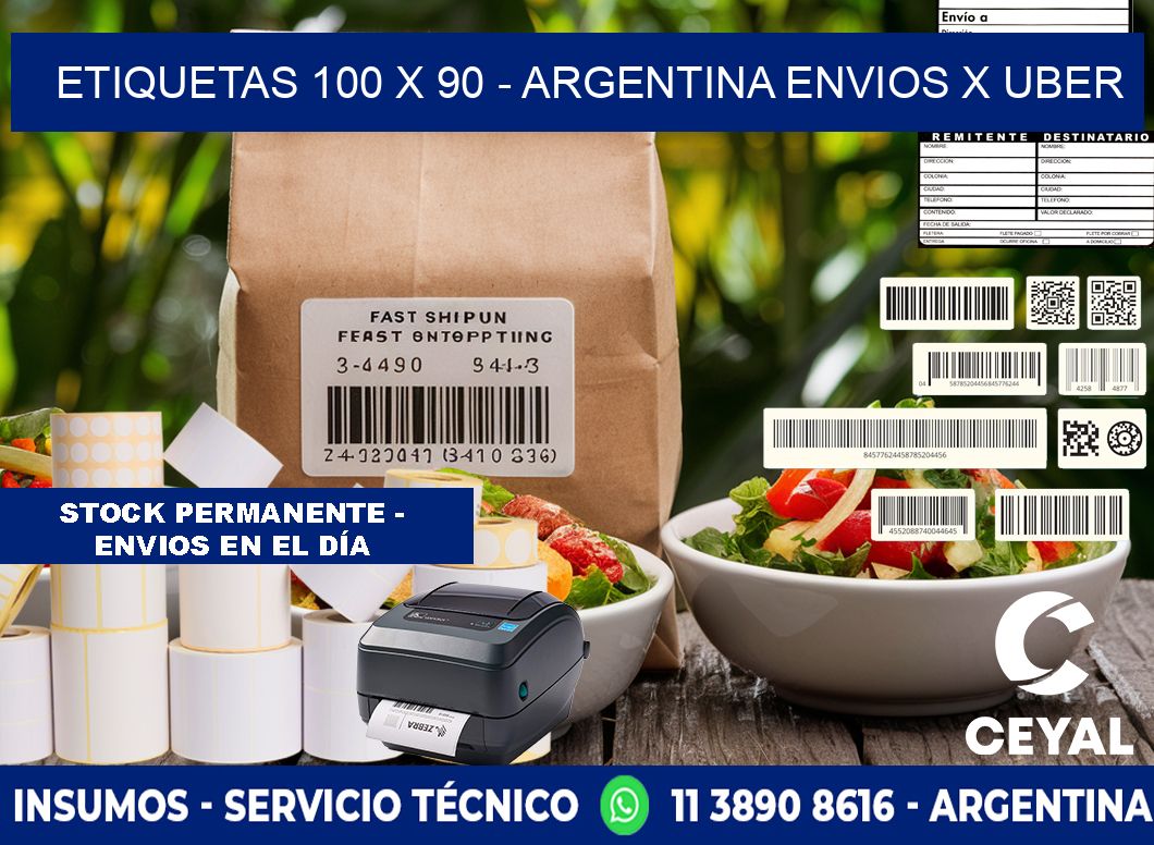 ETIQUETAS 100 x 90 - ARGENTINA ENVIOS X UBER