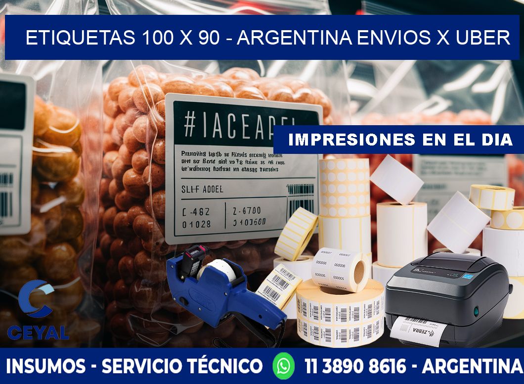 ETIQUETAS 100 x 90 - ARGENTINA ENVIOS X UBER