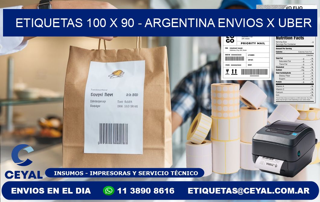 ETIQUETAS 100 x 90 - ARGENTINA ENVIOS X UBER