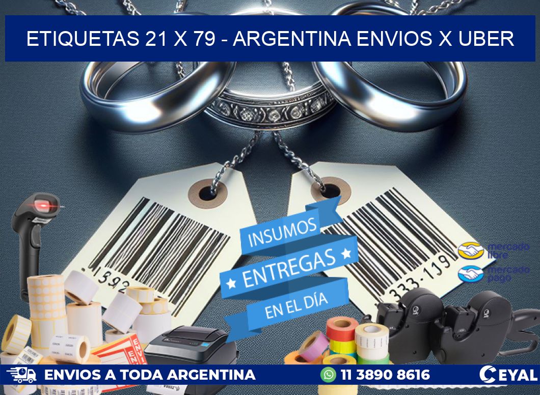 ETIQUETAS 21 x 79 - ARGENTINA ENVIOS X UBER