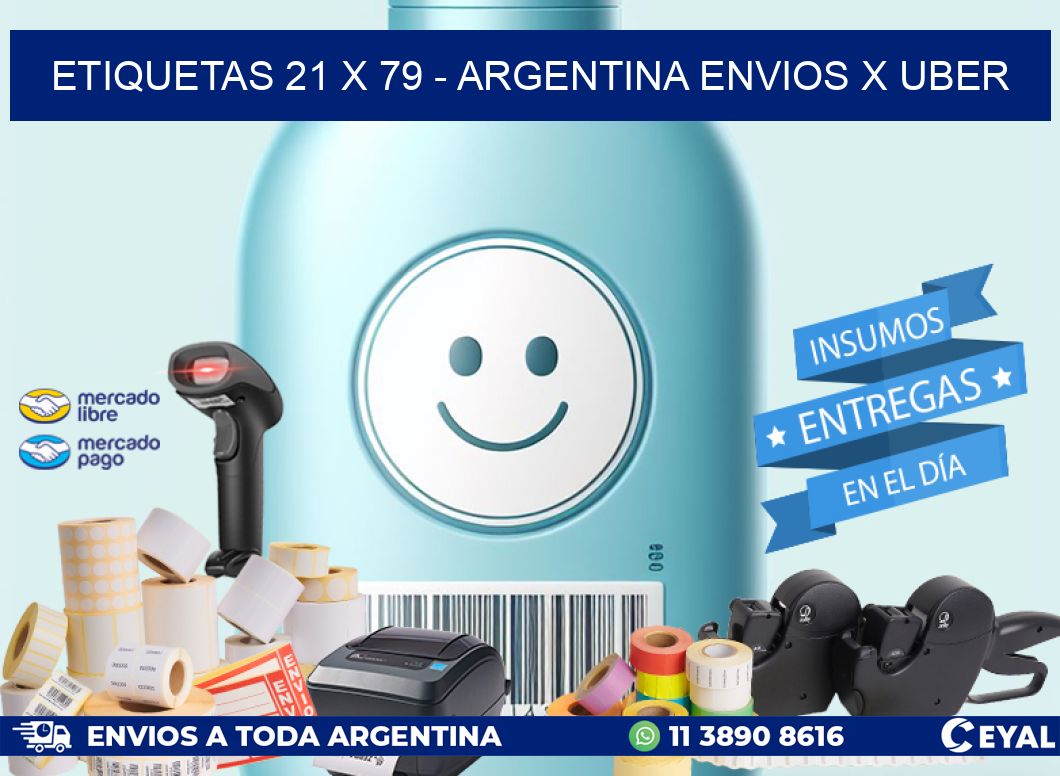 ETIQUETAS 21 x 79 - ARGENTINA ENVIOS X UBER