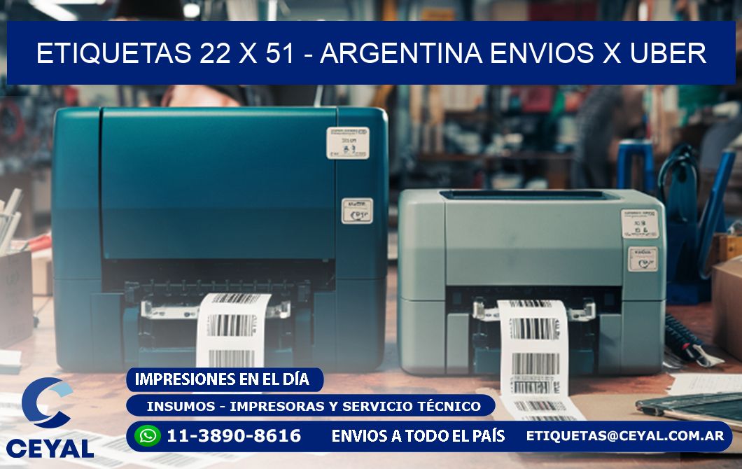 ETIQUETAS 22 x 51 - ARGENTINA ENVIOS X UBER