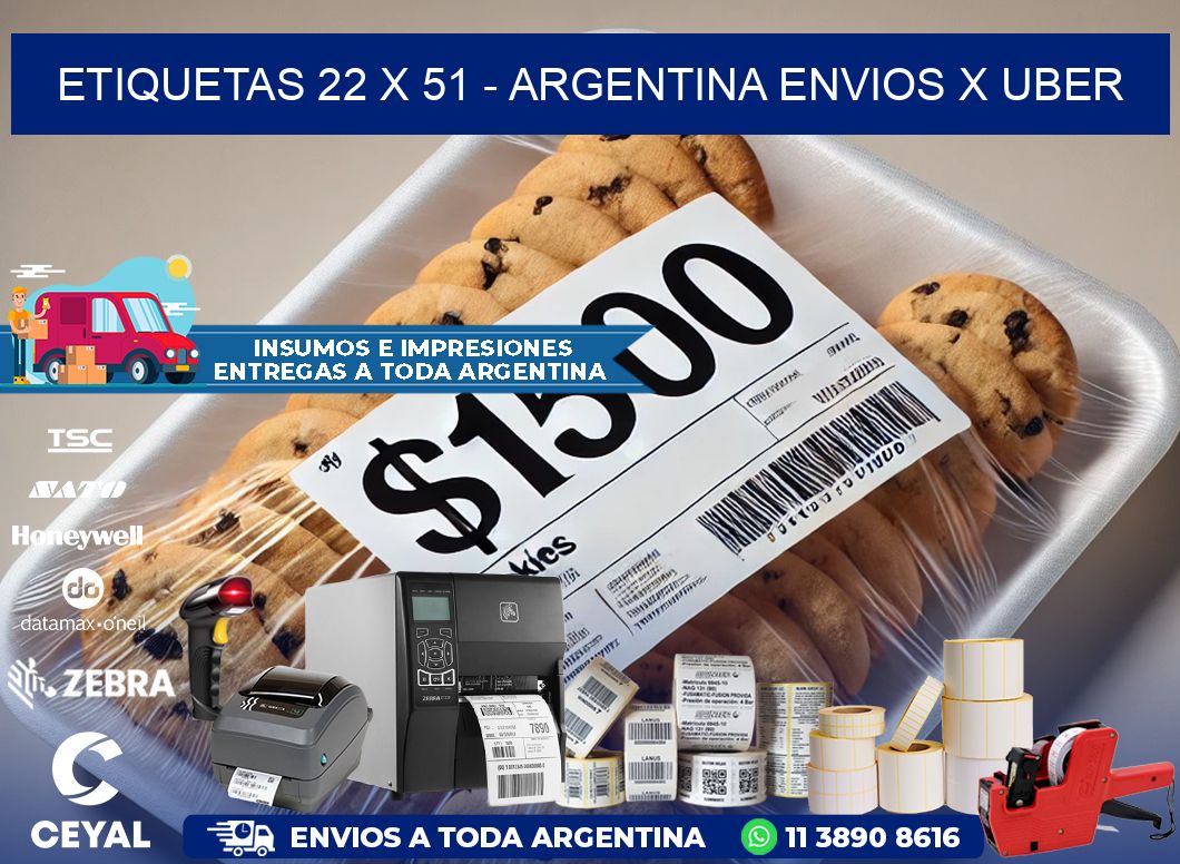 ETIQUETAS 22 x 51 - ARGENTINA ENVIOS X UBER