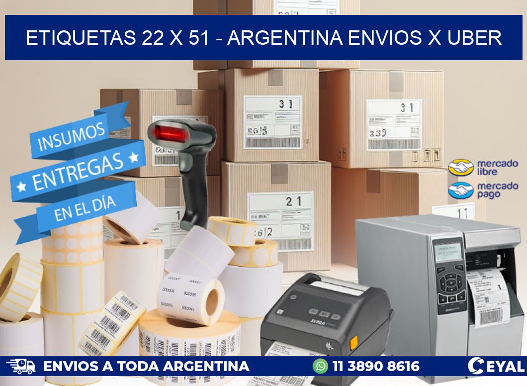 ETIQUETAS 22 x 51 - ARGENTINA ENVIOS X UBER