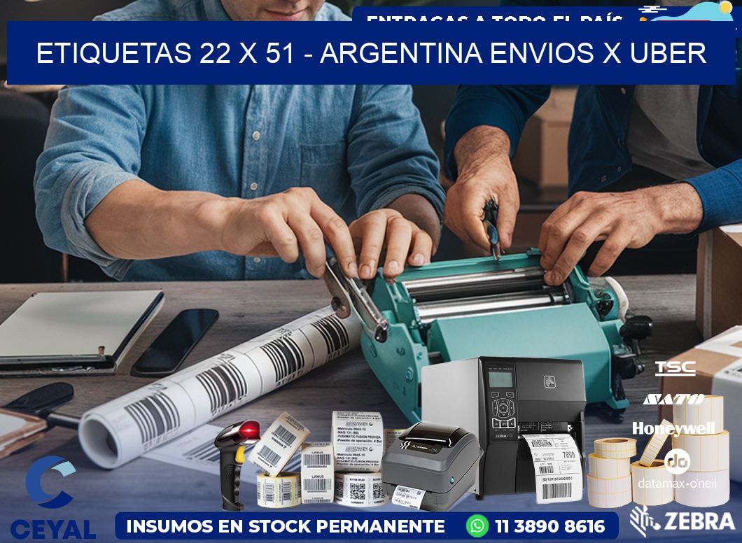 ETIQUETAS 22 x 51 - ARGENTINA ENVIOS X UBER