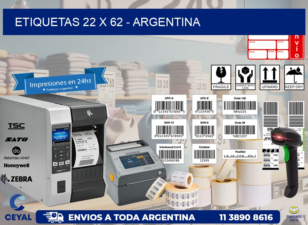 ETIQUETAS 22 x 62 - ARGENTINA