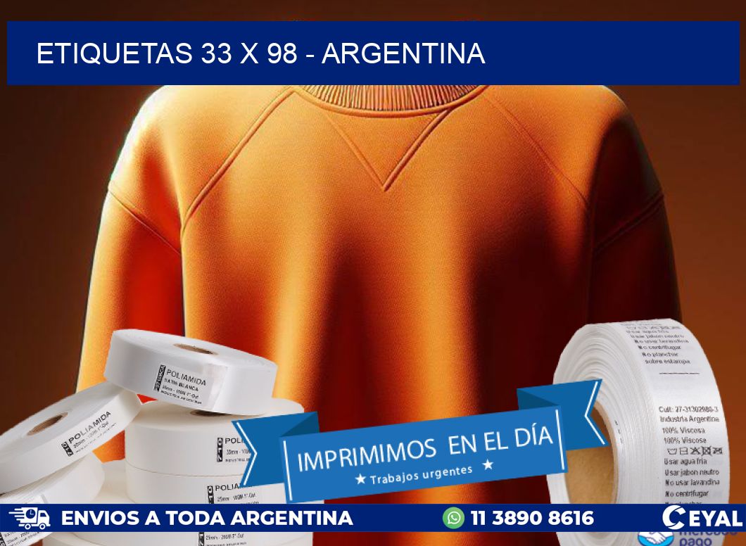 ETIQUETAS 33 x 98 - ARGENTINA