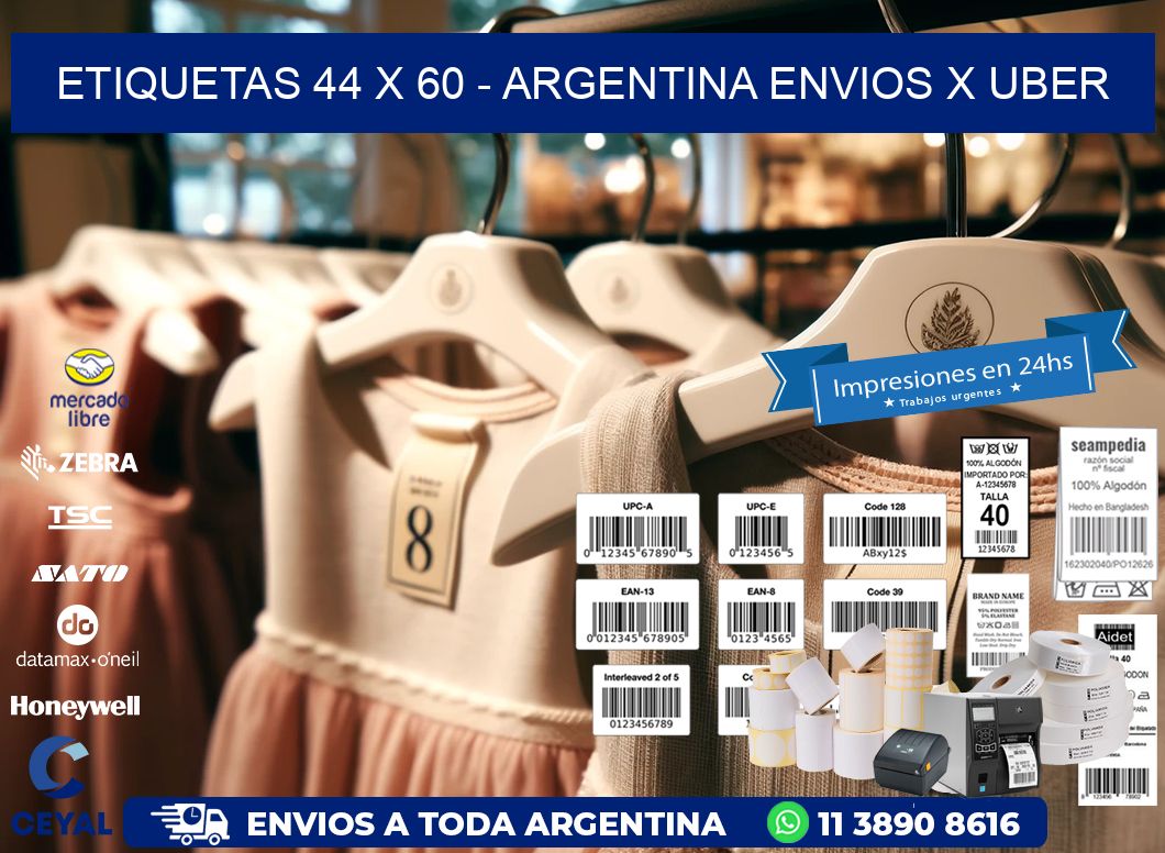 ETIQUETAS 44 x 60 - ARGENTINA ENVIOS X UBER