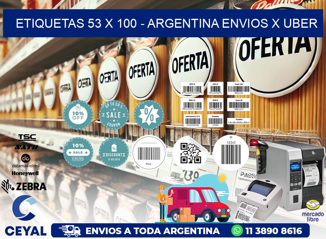 ETIQUETAS 53 x 100 - ARGENTINA ENVIOS X UBER