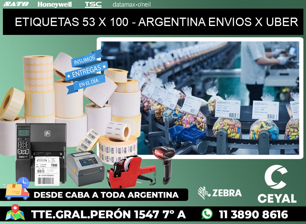 ETIQUETAS 53 x 100 - ARGENTINA ENVIOS X UBER