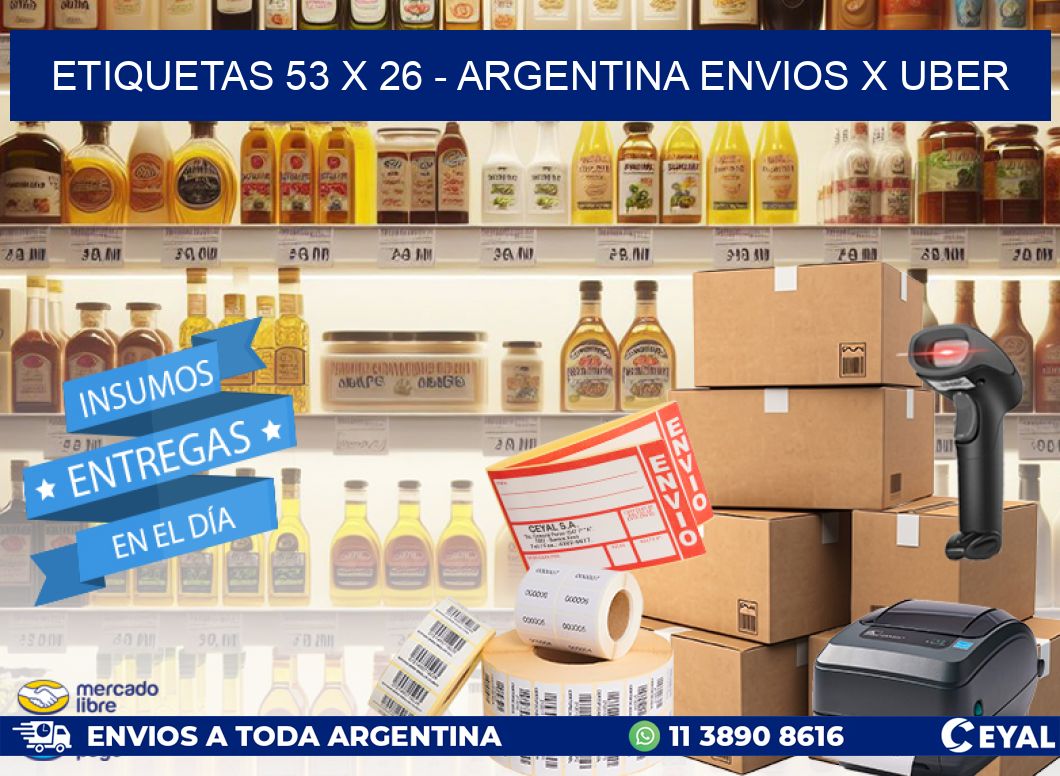 ETIQUETAS 53 x 26 - ARGENTINA ENVIOS X UBER