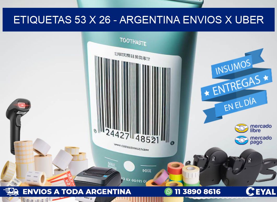 ETIQUETAS 53 x 26 - ARGENTINA ENVIOS X UBER