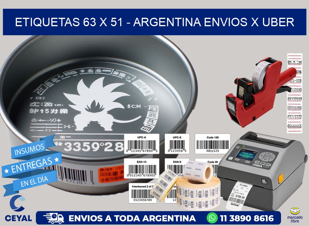 ETIQUETAS 63 x 51 – ARGENTINA ENVIOS X UBER