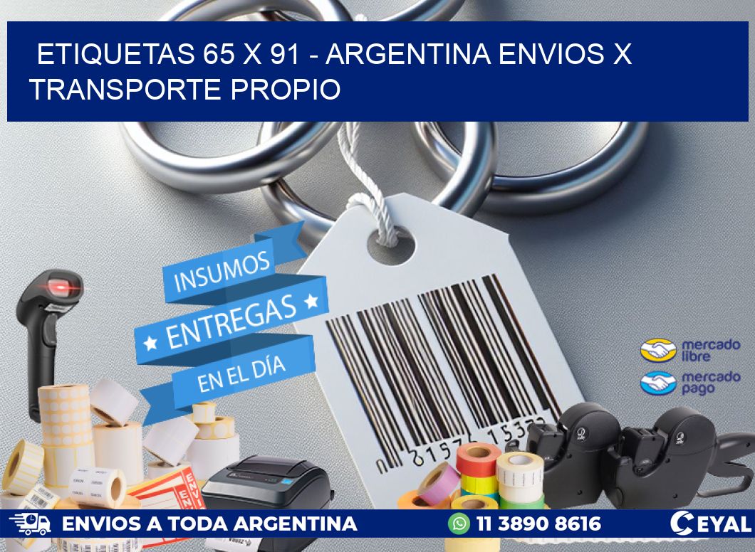 ETIQUETAS 65 x 91 - ARGENTINA ENVIOS X TRANSPORTE PROPIO