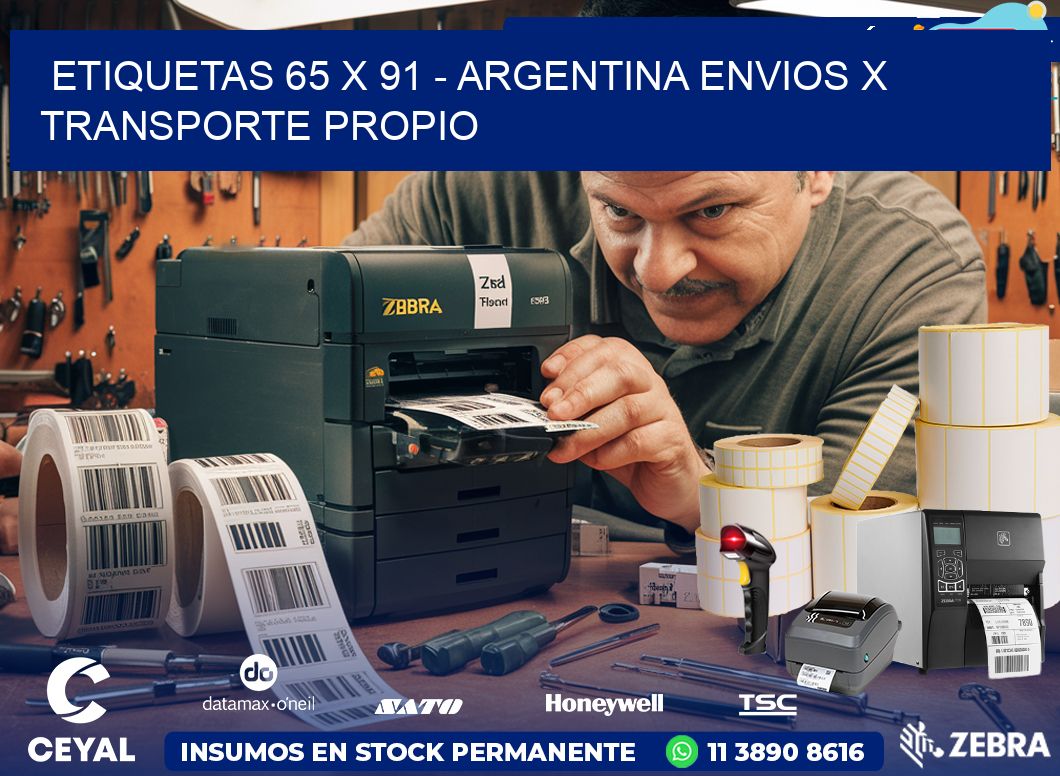 ETIQUETAS 65 x 91 - ARGENTINA ENVIOS X TRANSPORTE PROPIO