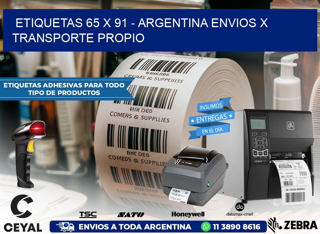 ETIQUETAS 65 x 91 – ARGENTINA ENVIOS X TRANSPORTE PROPIO