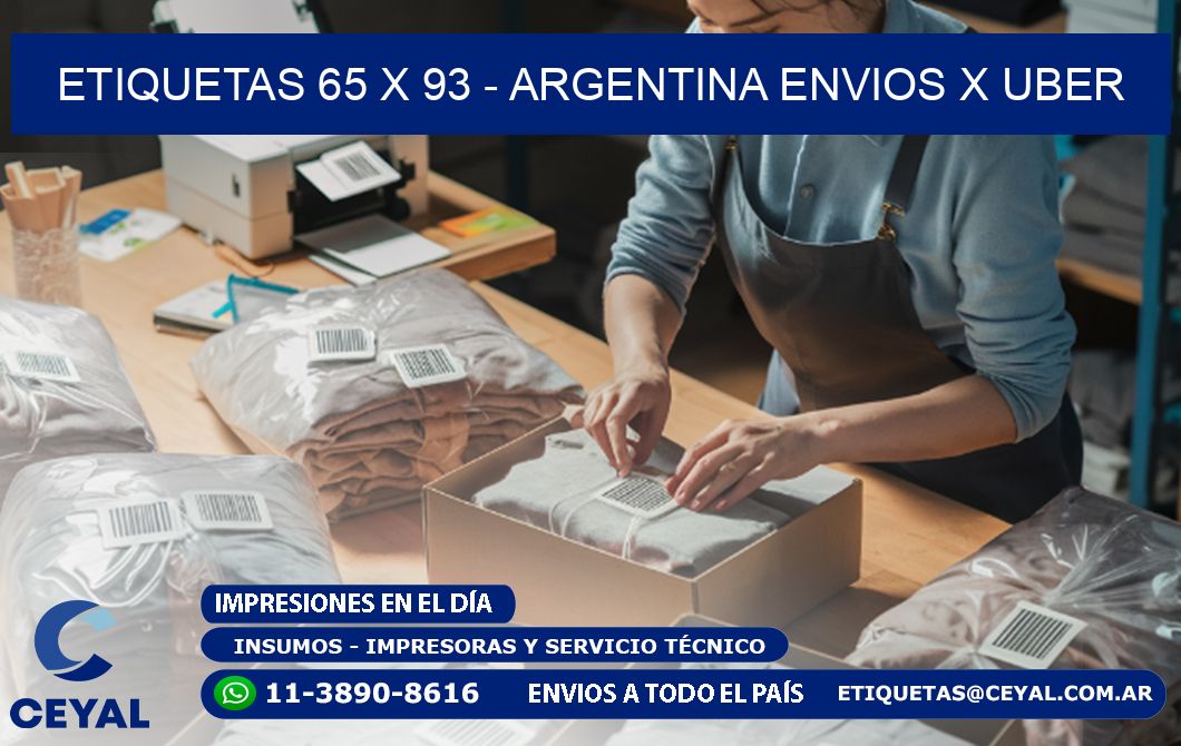 ETIQUETAS 65 x 93 - ARGENTINA ENVIOS X UBER