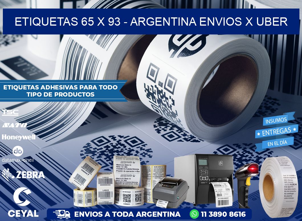 ETIQUETAS 65 x 93 – ARGENTINA ENVIOS X UBER