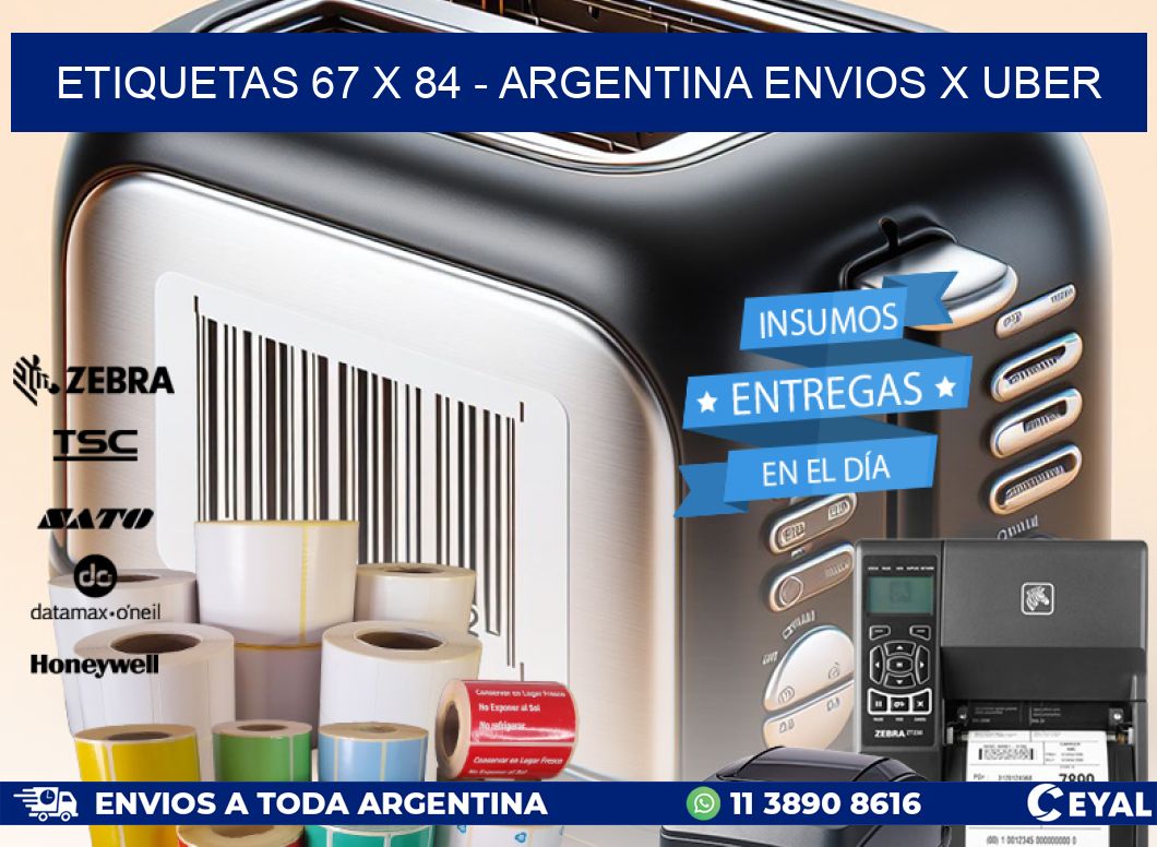 ETIQUETAS 67 x 84 - ARGENTINA ENVIOS X UBER