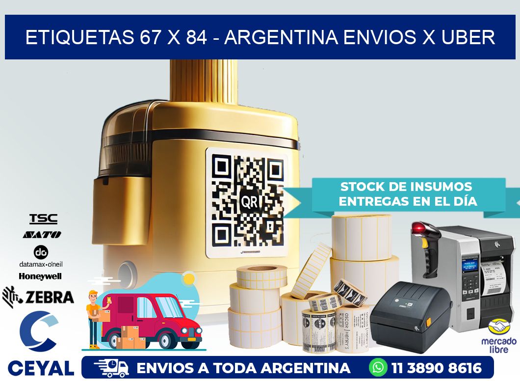 ETIQUETAS 67 x 84 – ARGENTINA ENVIOS X UBER