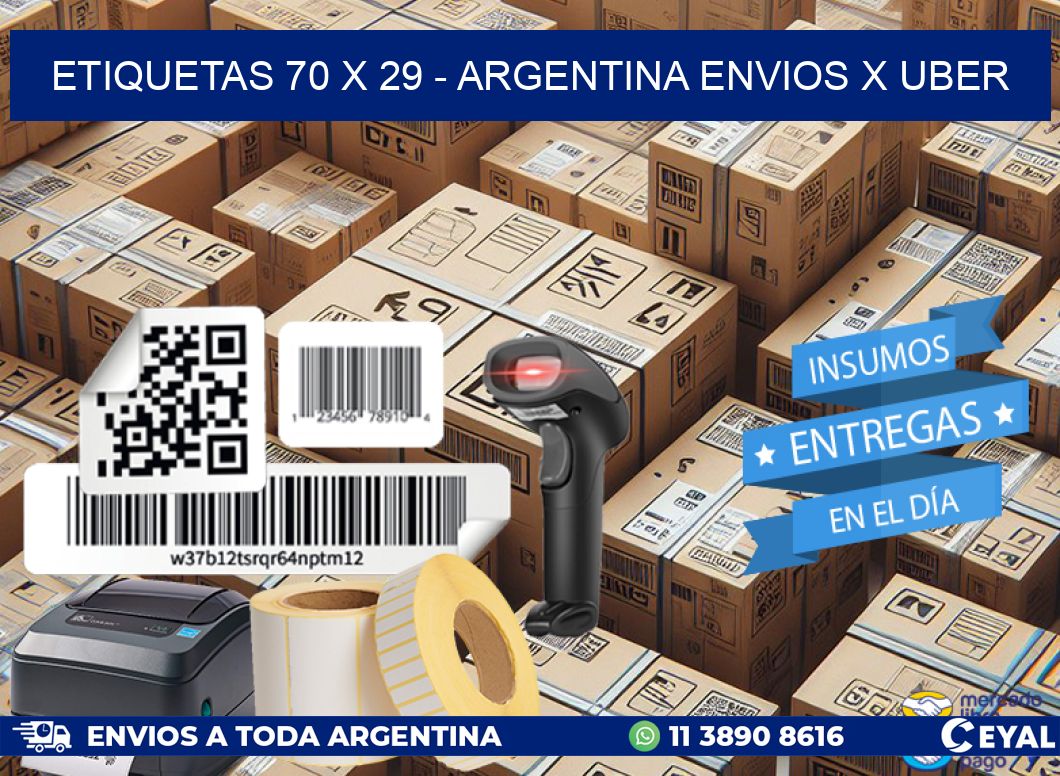 ETIQUETAS 70 x 29 - ARGENTINA ENVIOS X UBER