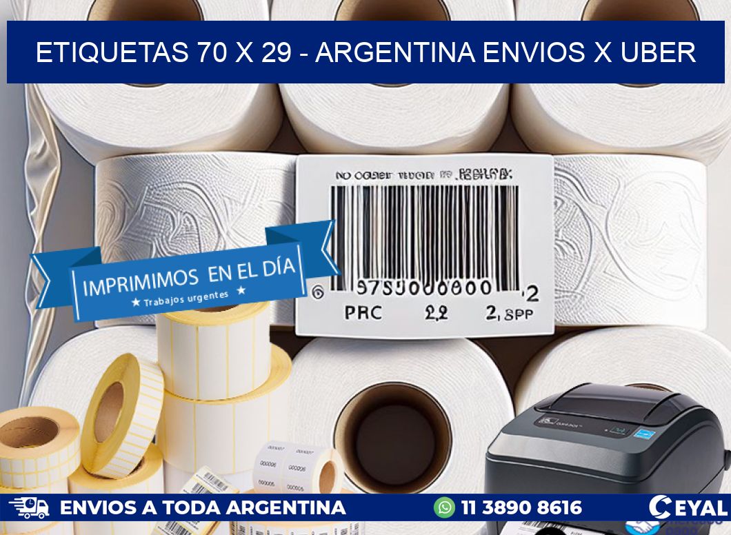 ETIQUETAS 70 x 29 - ARGENTINA ENVIOS X UBER