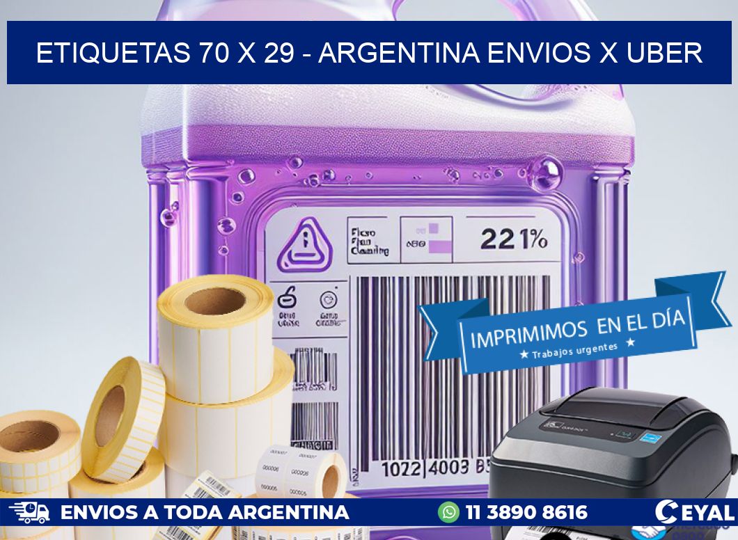 ETIQUETAS 70 x 29 - ARGENTINA ENVIOS X UBER