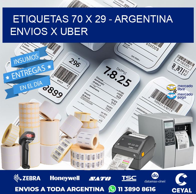 ETIQUETAS 70 x 29 - ARGENTINA ENVIOS X UBER