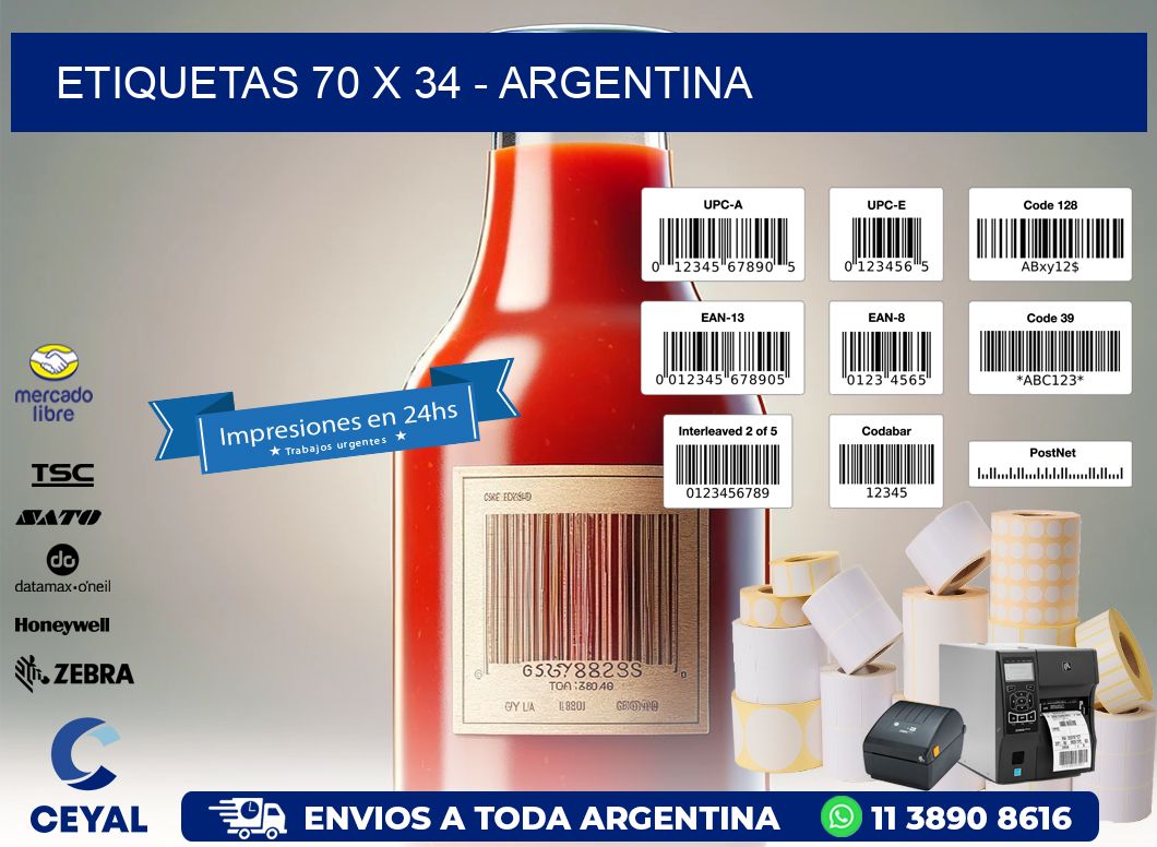 ETIQUETAS 70 x 34 - ARGENTINA