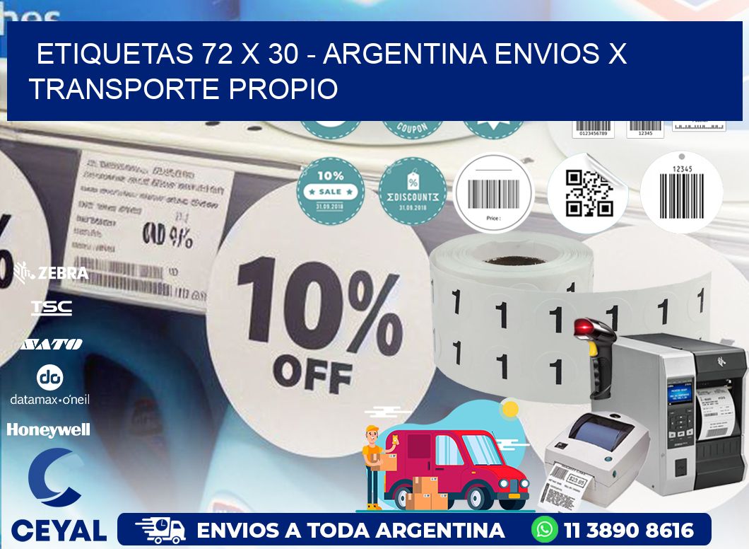 ETIQUETAS 72 x 30 - ARGENTINA ENVIOS X TRANSPORTE PROPIO