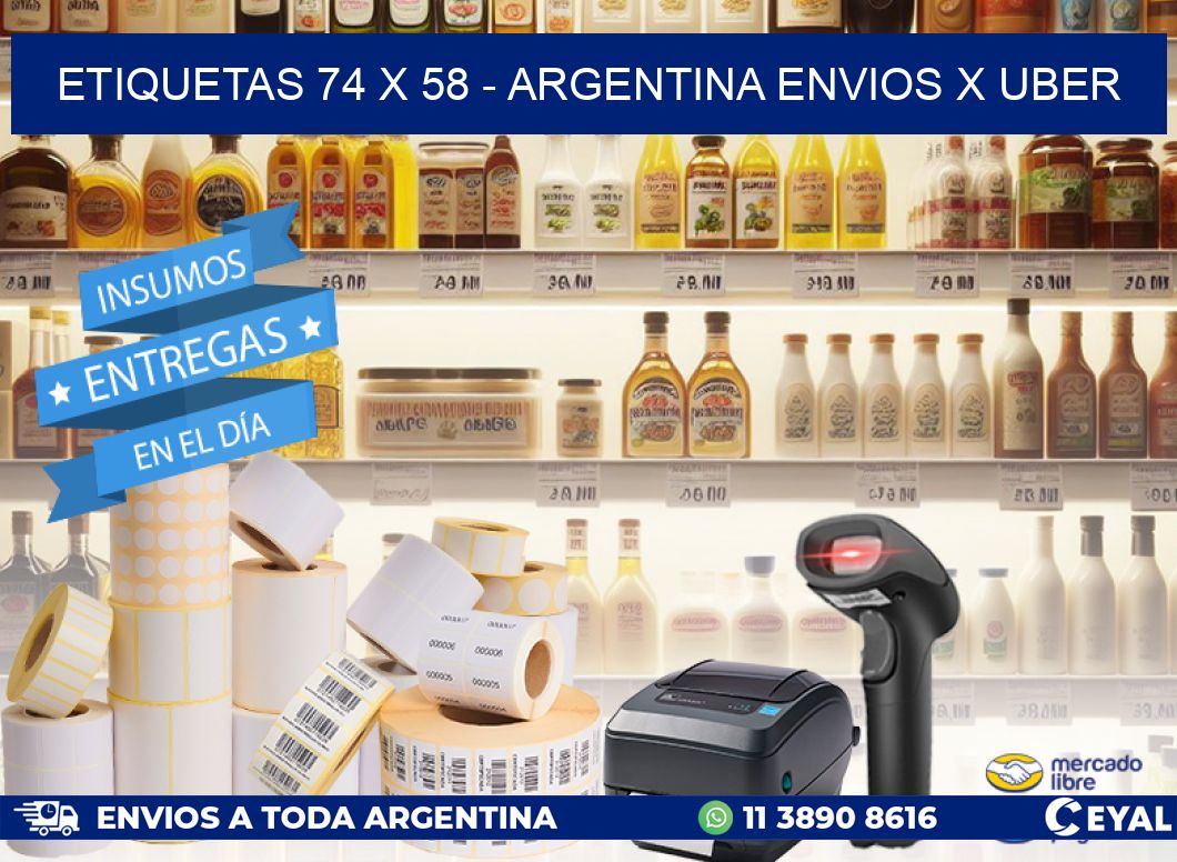 ETIQUETAS 74 x 58 - ARGENTINA ENVIOS X UBER