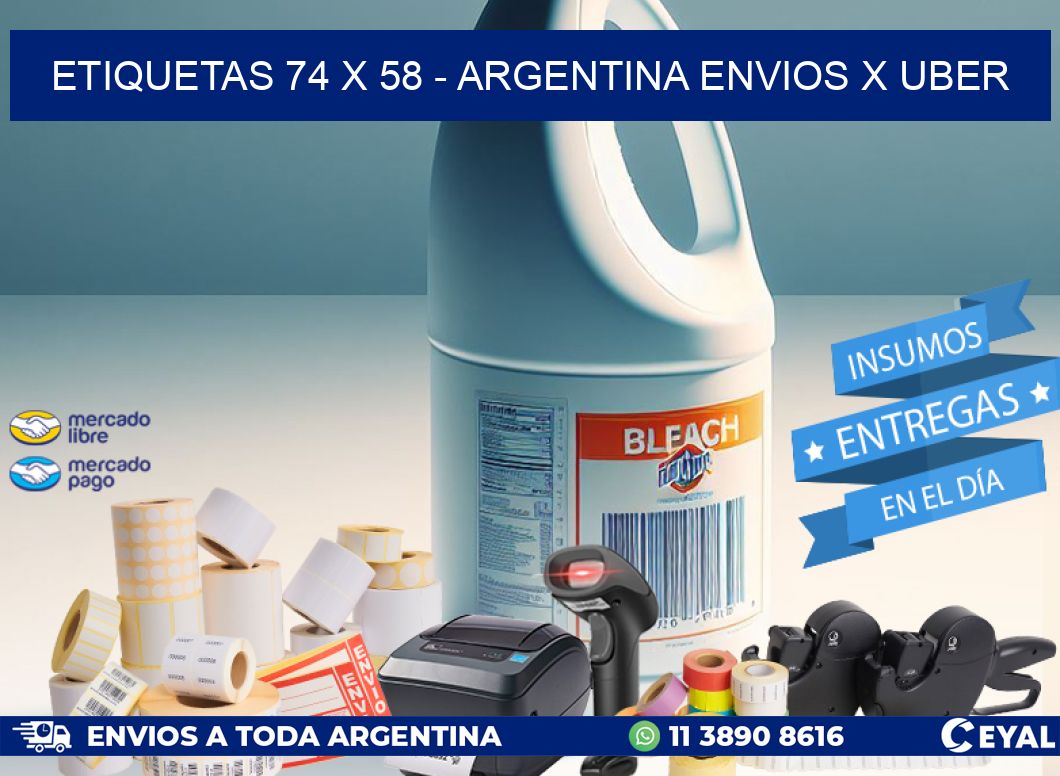 ETIQUETAS 74 x 58 - ARGENTINA ENVIOS X UBER