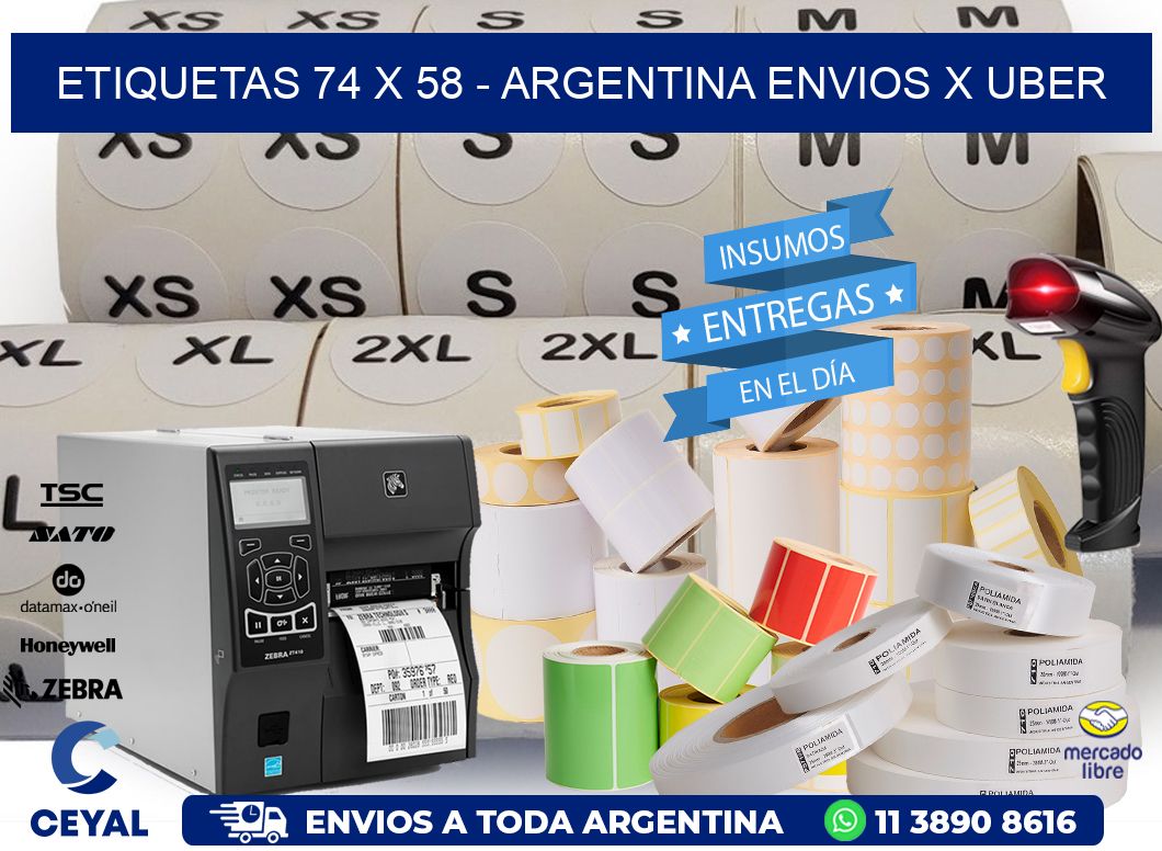 ETIQUETAS 74 x 58 - ARGENTINA ENVIOS X UBER